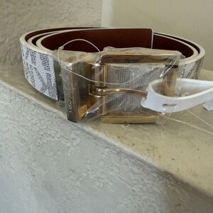 Michael Kors White and Gold Reversible Belt